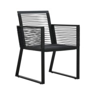 Ensemble à dîner d'extérieur 5 pcs Rotin PVC Noir