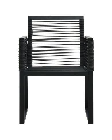 Ensemble à dîner d'extérieur 5 pcs Rotin PVC Noir