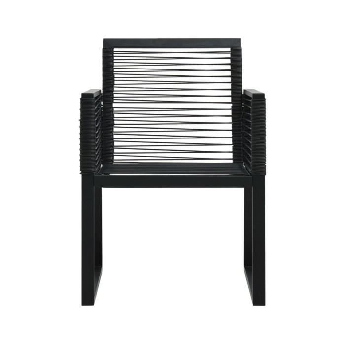 Ensemble à dîner d'extérieur 5 pcs Rotin PVC Noir