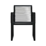 Ensemble à dîner d'extérieur 5 pcs Rotin PVC Noir