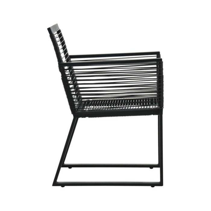Ensemble à dîner d'extérieur 5 pcs Rotin PVC Noir