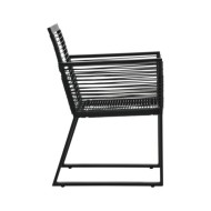 Ensemble à dîner d'extérieur 5 pcs Rotin PVC Noir