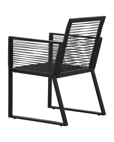 Ensemble à dîner d'extérieur 5 pcs Rotin PVC Noir