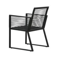 Ensemble à dîner d'extérieur 5 pcs Rotin PVC Noir