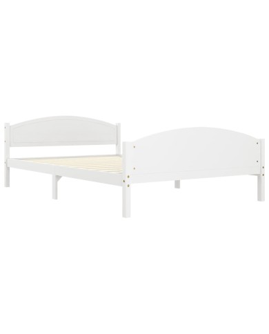 Cadre de lit avec 4 tiroirs Blanc Bois de pin massif 160x200 cm