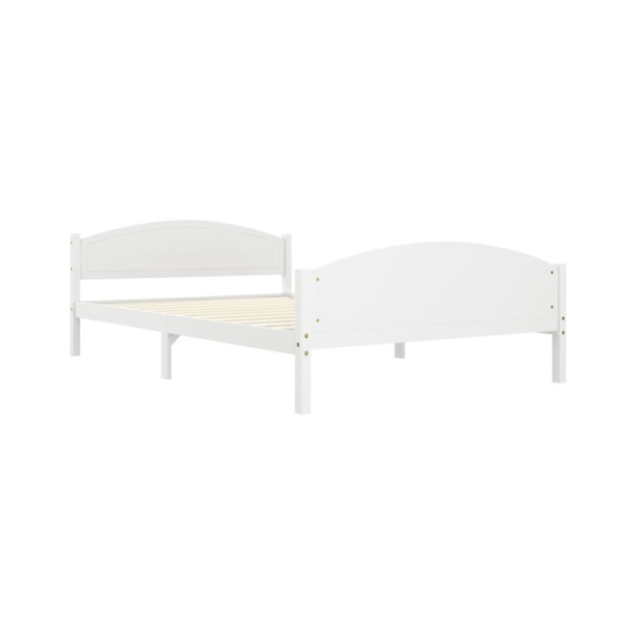 Cadre de lit avec 4 tiroirs Blanc Bois de pin massif 160x200 cm