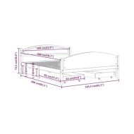 Cadre de lit avec 4 tiroirs Blanc Bois de pin massif 160x200 cm
