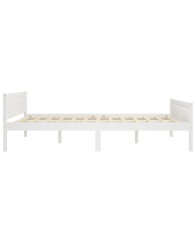 Cadre de lit avec 4 tiroirs Blanc Pin massif 160x200 cm
