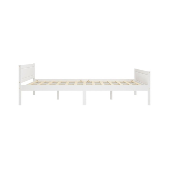 Cadre de lit avec 4 tiroirs Blanc Pin massif 160x200 cm