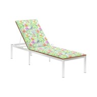 Chaise longue avec coussin Bois de teck et acier inoxydable