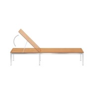 Chaise longue avec coussin Bois de teck et acier inoxydable