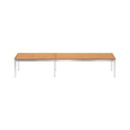 Chaise longue avec coussin Bois de teck et acier inoxydable