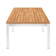 Chaise longue avec coussin Bois de teck et acier inoxydable