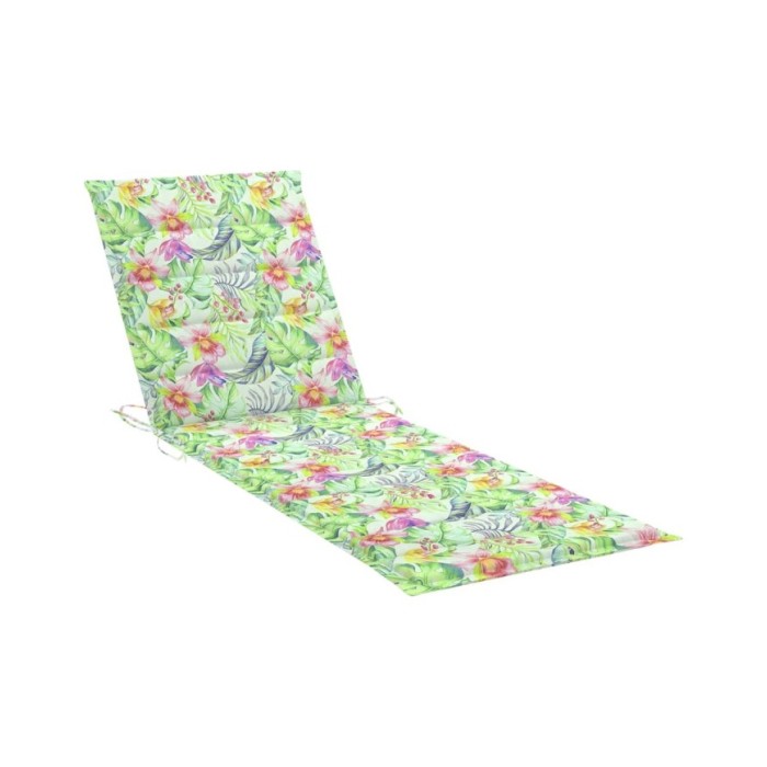 Chaise longue avec coussin Bois de teck et acier inoxydable