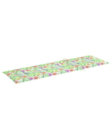 Chaise longue avec coussin Bois de teck et acier inoxydable