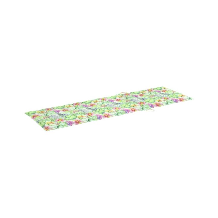 Chaise longue avec coussin Bois de teck et acier inoxydable