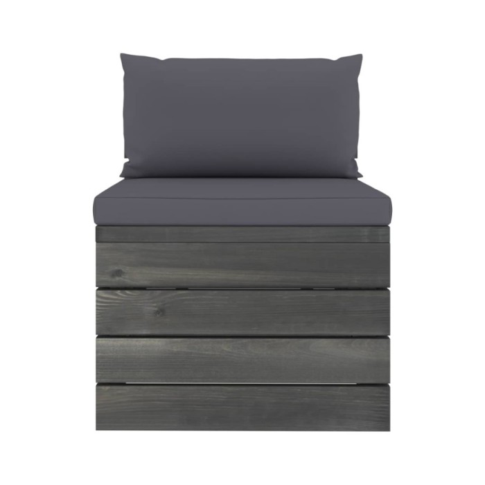 Salon palette de jardin 3 pcs avec coussins Bois de pin massif