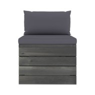 Salon palette de jardin 3 pcs avec coussins Bois de pin massif