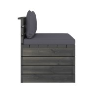 Salon palette de jardin 3 pcs avec coussins Bois de pin massif