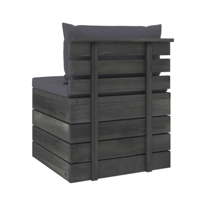 Salon palette de jardin 3 pcs avec coussins Bois de pin massif