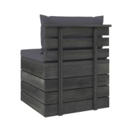 Salon palette de jardin 3 pcs avec coussins Bois de pin massif