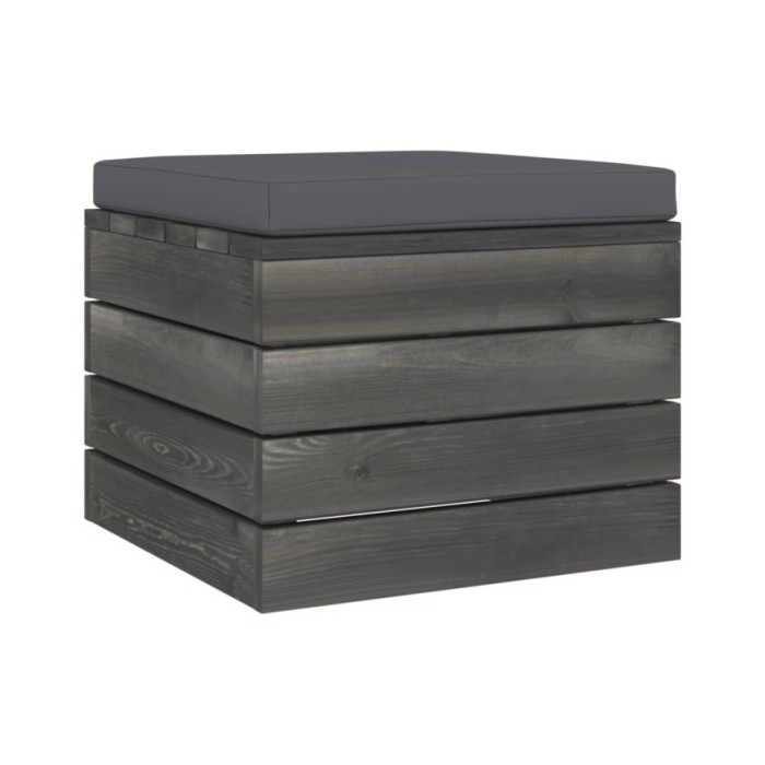 Salon palette de jardin 3 pcs avec coussins Bois de pin massif