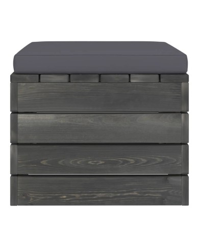 Salon palette de jardin 3 pcs avec coussins Bois de pin massif
