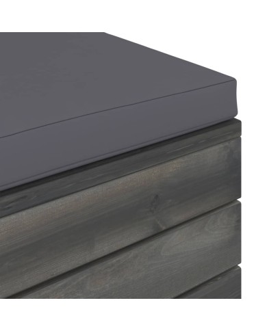 Salon palette de jardin 3 pcs avec coussins Bois de pin massif