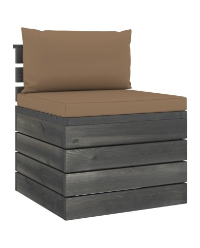 Salon palette de jardin 5 pcs avec coussins Bois de pin massif