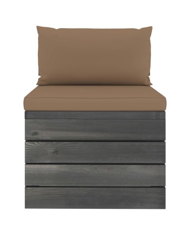 Salon palette de jardin 5 pcs avec coussins Bois de pin massif