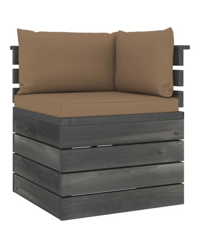 Salon palette de jardin 5 pcs avec coussins Bois de pin massif
