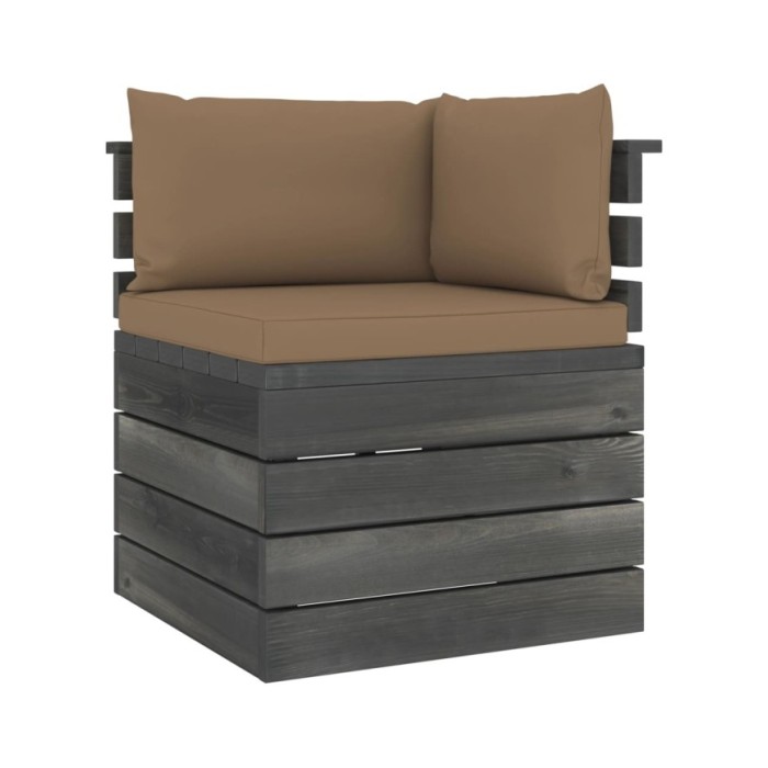 Salon palette de jardin 5 pcs avec coussins Bois de pin massif
