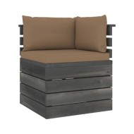 Salon palette de jardin 5 pcs avec coussins Bois de pin massif