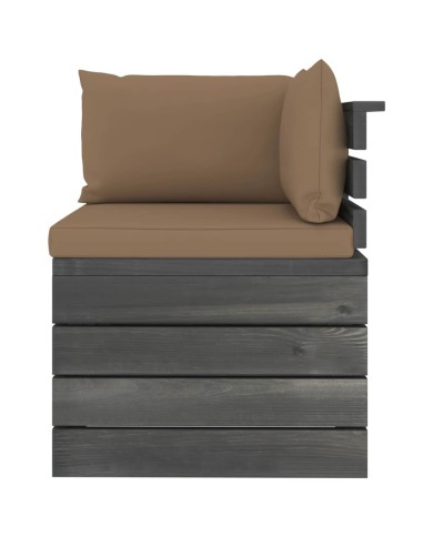 Salon palette de jardin 5 pcs avec coussins Bois de pin massif