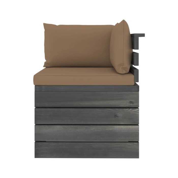 Salon palette de jardin 5 pcs avec coussins Bois de pin massif