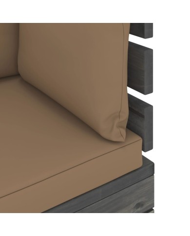 Salon palette de jardin 5 pcs avec coussins Bois de pin massif