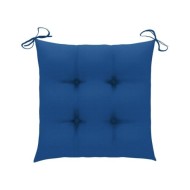 Chaises de jardin 2 pcs avec coussins bleu Bois de teck massif
