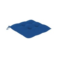 Chaises de jardin 2 pcs avec coussins bleu Bois de teck massif