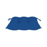 Chaises de jardin 2 pcs avec coussins bleu Bois de teck massif