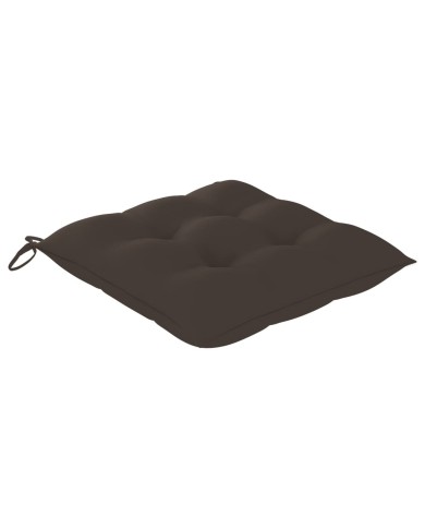 Chaises de jardin 2 pcs avec coussins taupe Bois de teck massif