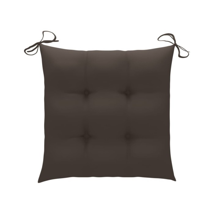 Chaises de jardin 2 pcs avec coussins taupe Bois de teck massif