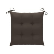 Chaises de jardin 2 pcs avec coussins taupe Bois de teck massif
