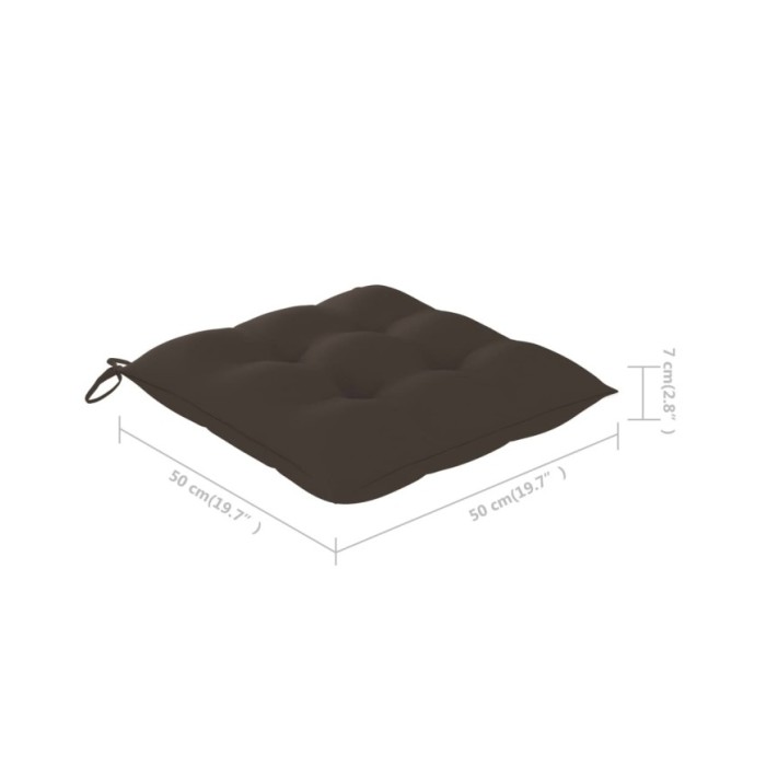Chaises de jardin 2 pcs avec coussins taupe Bois de teck massif