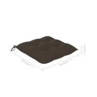 Chaises de jardin 2 pcs avec coussins taupe Bois de teck massif
