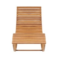 Chaise longue à bascule avec coussin Bois de teck solide
