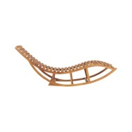 Chaise longue à bascule avec coussin Bois de teck solide