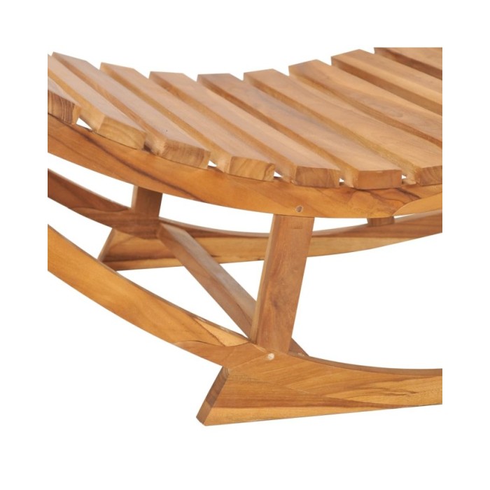 Chaise longue à bascule avec coussin Bois de teck solide