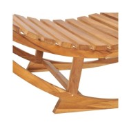 Chaise longue à bascule avec coussin Bois de teck solide