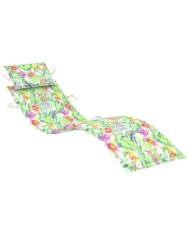 Chaise longue à bascule avec coussin Bois de teck solide