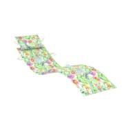 Chaise longue à bascule avec coussin Bois de teck solide